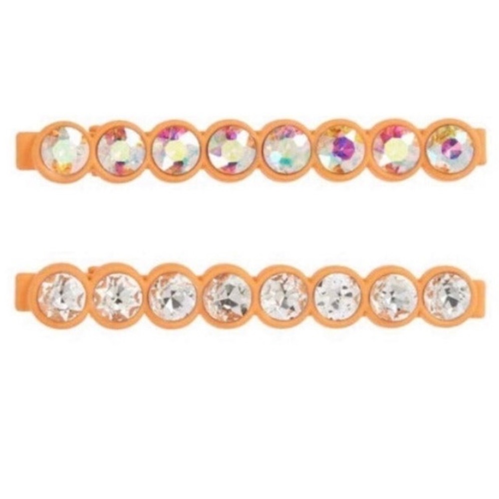 Tasha coral rhinestone barrettes NWT - Picture 1 of 4